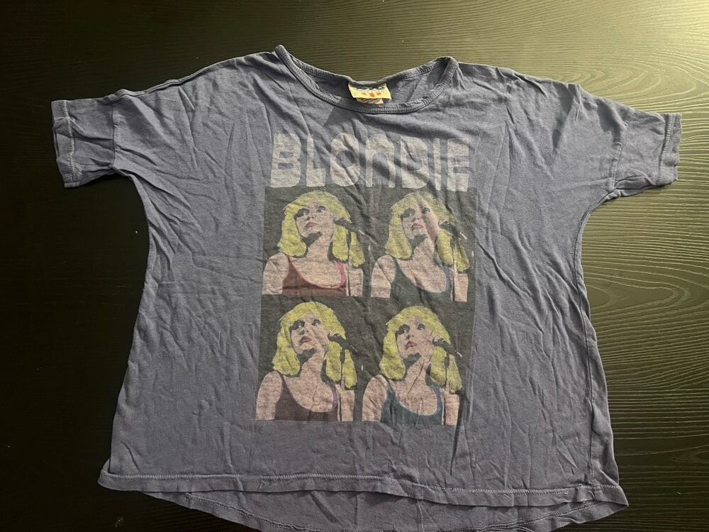 JUNK FOOD "BLONDIE" Pink Top S 6 7 8 T Shirt Tee Summer 80s Music Festival